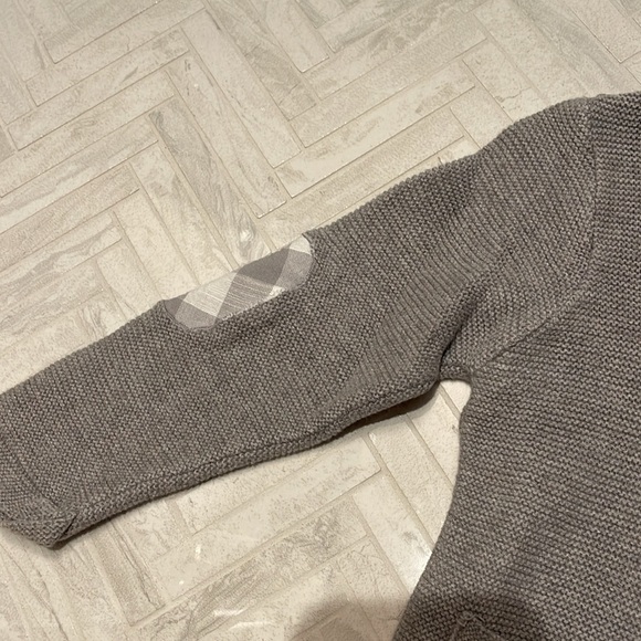 Patachou Gray Knit double button sweater with plaid detailing, 18mo - Picture 3 of 8